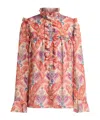 Etro Ruffle-detailed Floral Blouse In Pink