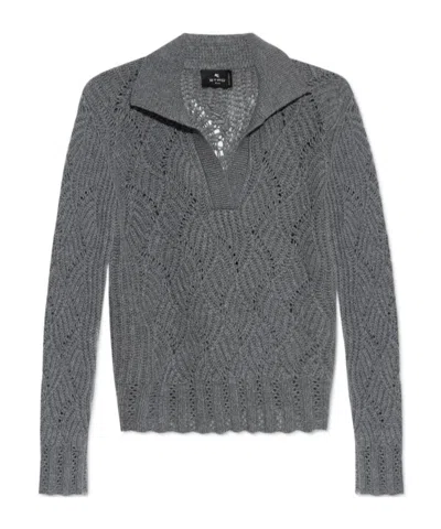 Etro Long Sleeve Sweater In Gray
