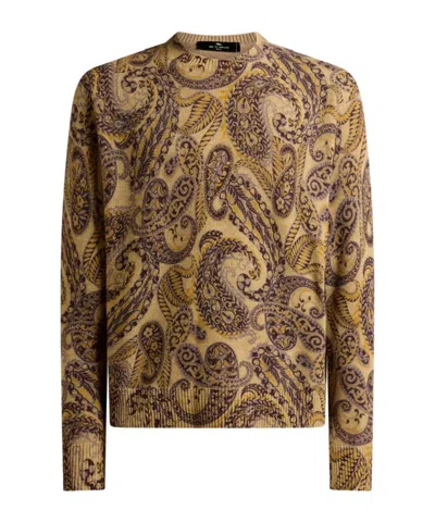 Etro Long Sleeve Sweater In Brown