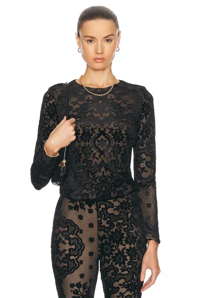 Etro Long Sleeve Top In Black