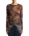 Etro Long Sleeve Top In Multi