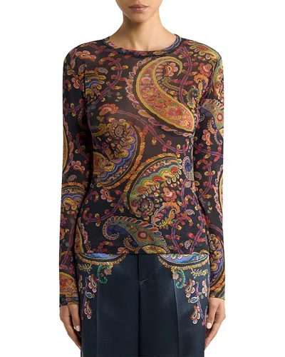 Etro Long Sleeve Top In Multi