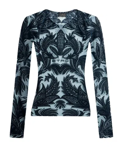 Etro Long-sleeved Blouse In Black