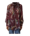Etro Long-sleeved Blouse In Burgundy