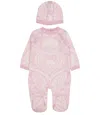 Etro Long-sleeved Bodysuit And Hat Set In Pink