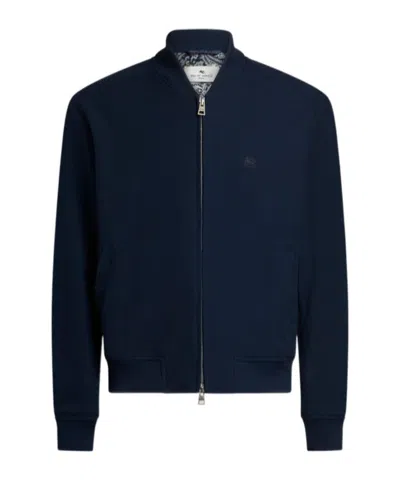 ETRO ETRO PEGASO EMBROIDERED ZIPPED BOMBER JACKET