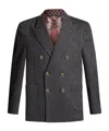 Etro Long-sleeved Double-breasted Blazer In Black