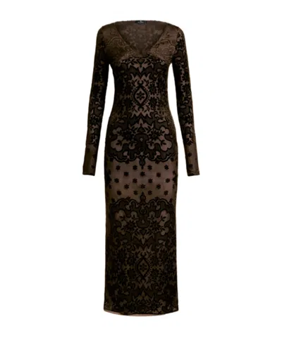 Etro Long-sleeved Dress In Schwarz