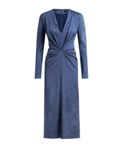Etro Jacquard-effect Dress In Cornflower Blue | ModeSens
