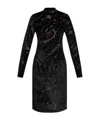 Etro Short Velvet Dress With Floral Pattern In Brown
