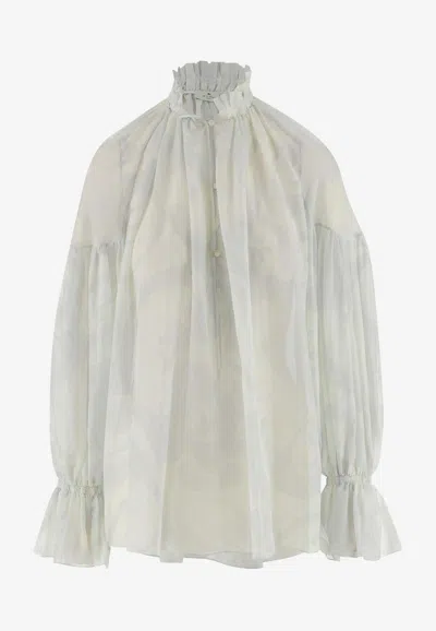 Etro Long-sleeved Floral Wave Blouse
