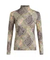 Etro Patchwork-print Wool Jersey Top In Nude