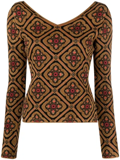ETRO FLORAL-JACQUARD SWEATER