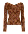 Etro Floral-jacquard Knitted Jumper In Brown