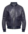 Etro Long-sleeved Leather Jacket In Black
