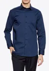 Etro Long-sleeved Logo Shirt In Blue