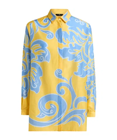 Etro Long-sleeved Shirt In Blue
