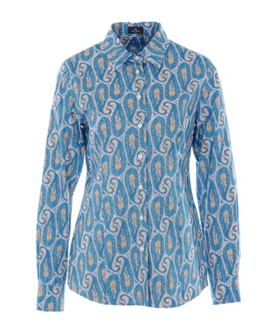 Etro Long-sleeved Shirt In Blue