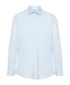 Etro Long Sleeve Shirt Curved Hem In Blue