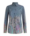 Etro Paisley Print Button-up Shirt In Blue