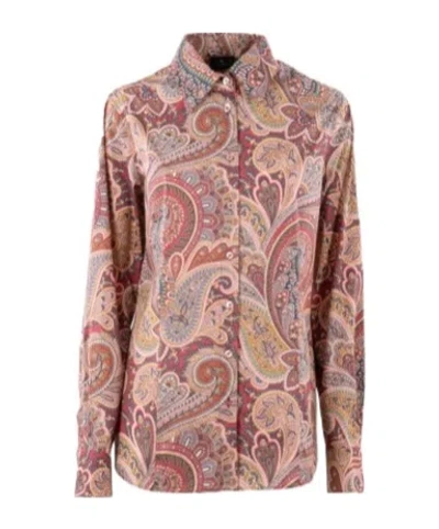 Etro Long-sleeved Shirt In Brown