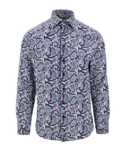Etro Paisley Printed Curved Hem Shirt In Multi