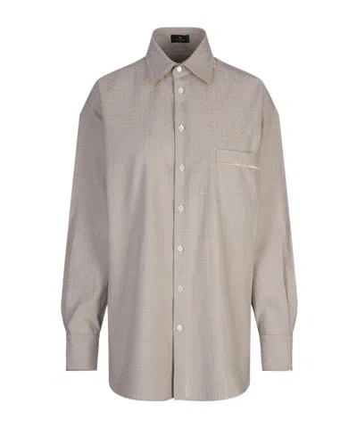 Etro Long-sleeved Shirt In Gray