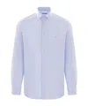 Etro Pegaso Embroidered Buttoned Poplin Shirt In Purple