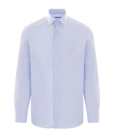 Etro Pegaso Embroidered Buttoned Poplin Shirt In Purple