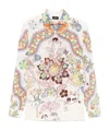 Etro Floral Paisley Print Button-up Silk Shirt In White