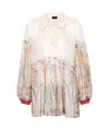 Etro Graphic-print Silk Blouse In White