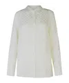 Etro Silk-blend White Shirt With Classic Collar In White