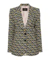 Etro Patterned-jacquard Single-breasted Blazer In Black