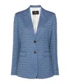 Etro Patterned-jacquard Wool Blazer In Blue