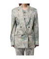 Etro Women's Double-breasted Jacket | Size 44 | Wrca007099jje15 Color S9880 In Gray