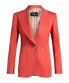 Etro , Single-breasted Jacquard Jacket With Medallion Motif, Woman, Red, Size 50 In Red