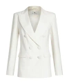 Etro Heart Double-breasted Textured Wool Blazer In White