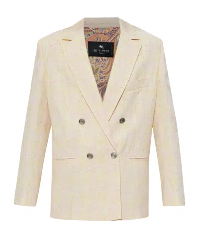 Etro Long-sleeved Suit Jacket In Neutral
