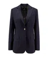 Etro Women Single-breasted Wool Blazer With Iconic Pattern In Blue