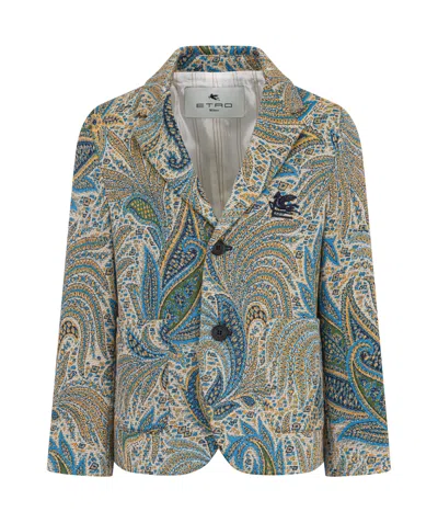 Etro Long-sleeved Suit Jacket In Multi