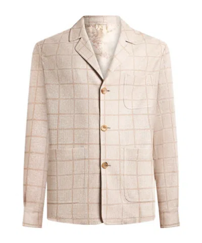 Etro Long-sleeved Suit Jacket In Nude