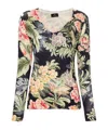Etro Floral-print Knitted Jumper In Nude