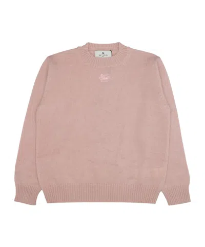 Etro Long-sleeved Sweater In Nude