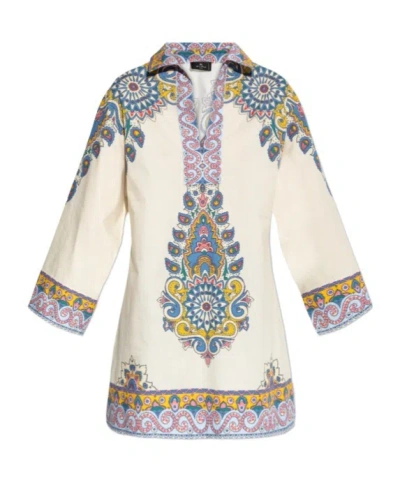 Etro Long-sleeved Top In White