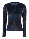 Etro Velvet Top In Blue