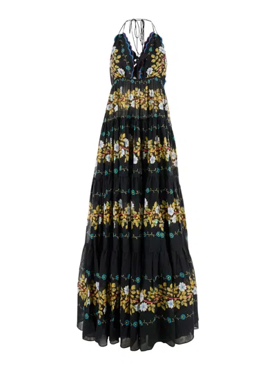ETRO MULTICOLOR MAXI DRESS WITH FLORAL PRINT IN COTTON WOMAN