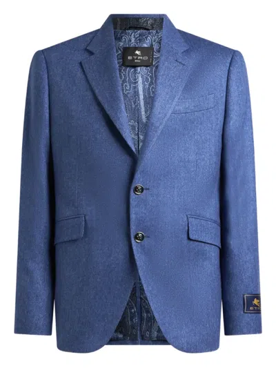 Etro Long-sleeves Blazer In Blue