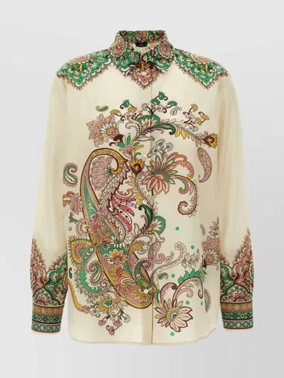 ETRO LONG SLEEVES PAISLEY PRINT TOP