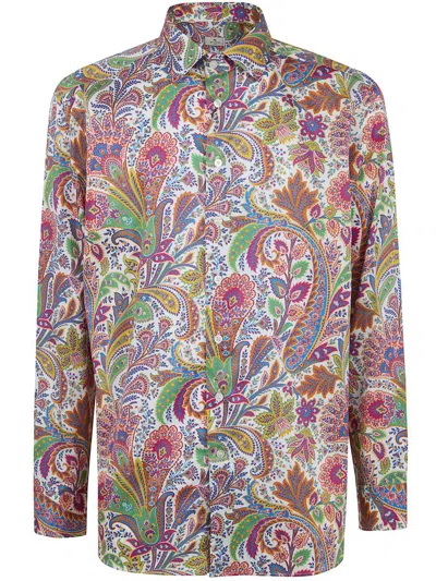 Etro Long Sleeves Shirt Paisley Pattern Design In Blue