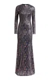 Etro Long-sleeve Gown In Blue